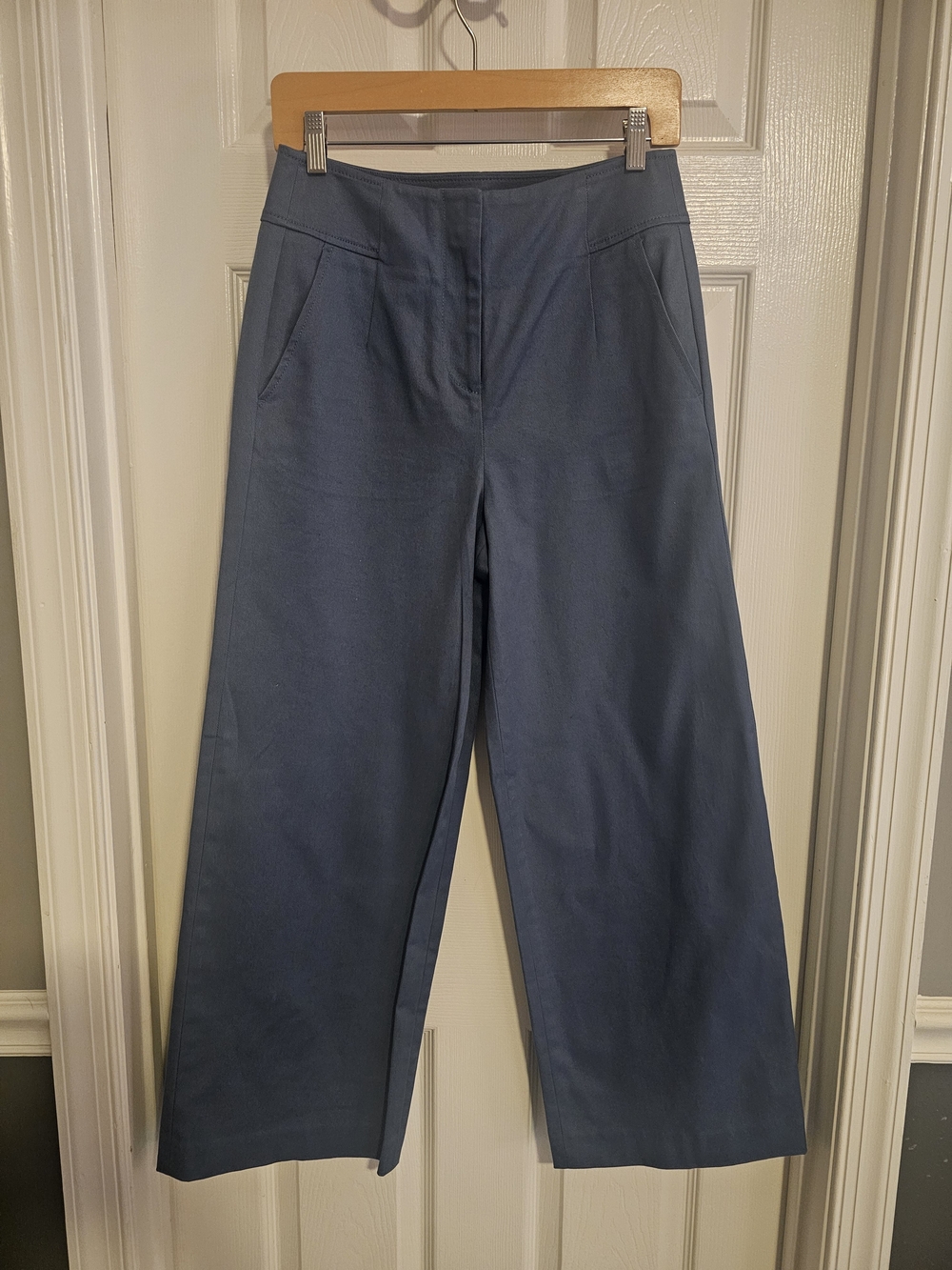 Boden Wide-Leg High-Rise Pants in Slate Blue